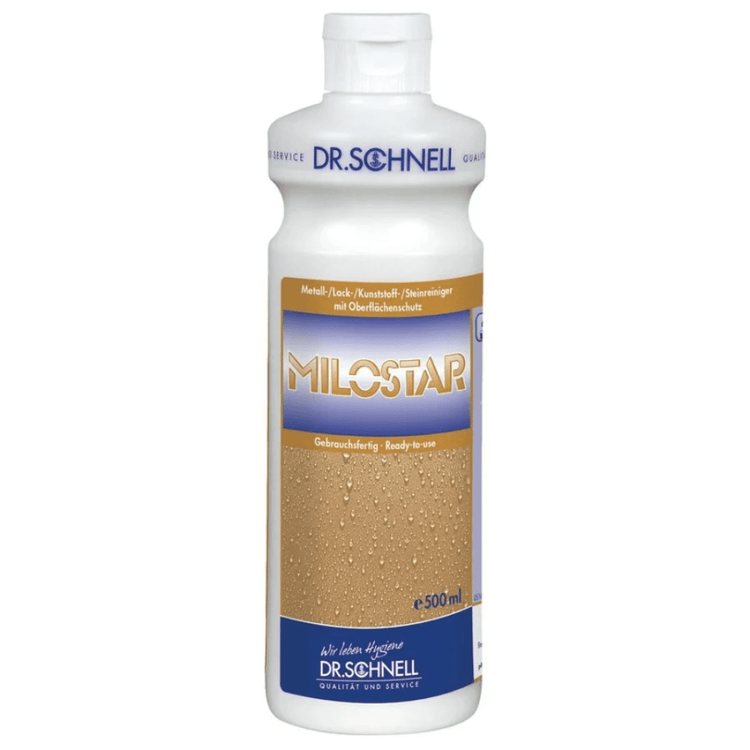 Dr. Schnell MILOSTAR Metall-, Lack- und Kunststoffreiniger, hygienisch für Oberflächenpflege | Flasche (500 ml)