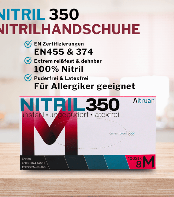 Altruan NITRIL350 Nitril Handschuhe, Einmalhandschuhe, blau - 100 Stück