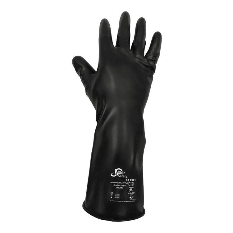 AMPri SolidSafety ChemV Full Stabile Brom-Butyl-Chemiekalienschutzhandschuhe mit Viton Außenschicht