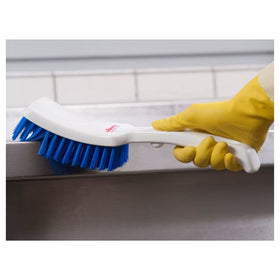 Vileda Professional Stielbürste mit kurzem Griff blau - 30 c| Packung (1 Stück)