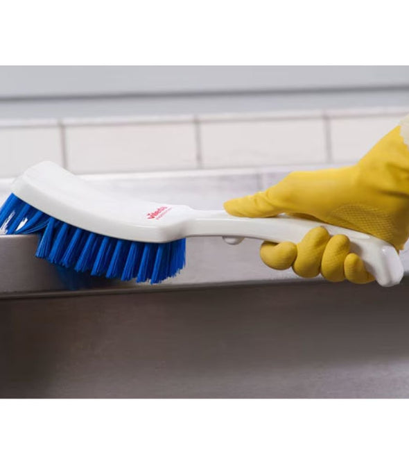 Vileda Professional Stielbürste mit kurzem Griff blau - 30 c| Packung (1 Stück)