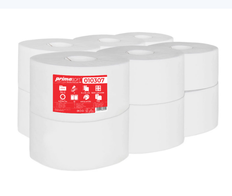 Toilettenpapier 2-lagig JUMBO Mini Lux 190, 170 m, 12 Rolle
